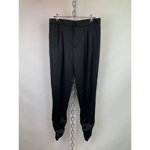 NEW‎ Alice + Olivia Black Wool Ruched Tapered Trousers Size 6 - Picture 9 of 10